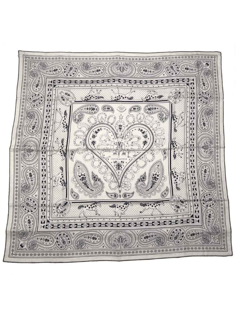 Hermes Carre Geant 140 Cheval Cool Bandana Scarf Shawl Cashmere Silk
